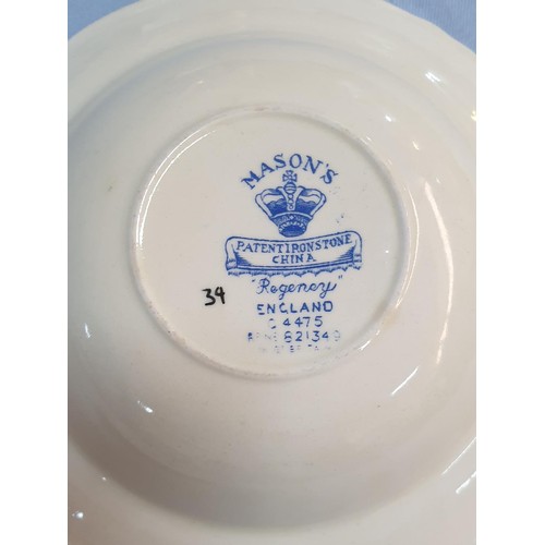 70 - Masons Patent Ironstone China Small Bowl and Plate with Floral Pattern Regency Design Plate 