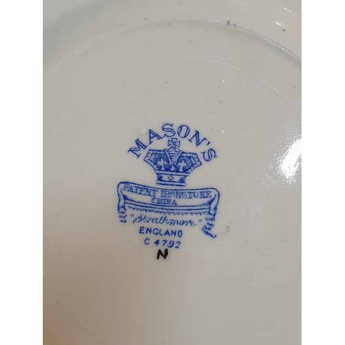 70 - Masons Patent Ironstone China Small Bowl and Plate with Floral Pattern Regency Design Plate 