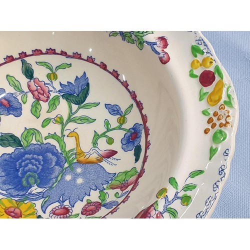 70 - Masons Patent Ironstone China Small Bowl and Plate with Floral Pattern Regency Design Plate 