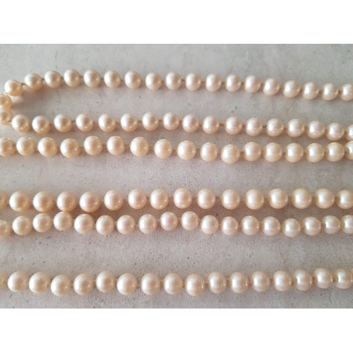 154 - 3 x Vintage Pearls Necklaces with Decorative Clasps (L:45cm, L:60cm, L:62cm)