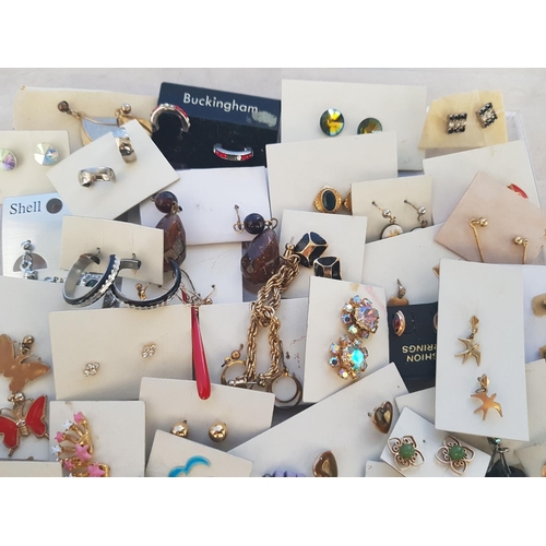 325 - Large Collection of Approx 45 x  Pair of Costume Jewellery Earrings in Various Sizes, Style, Colour ... 