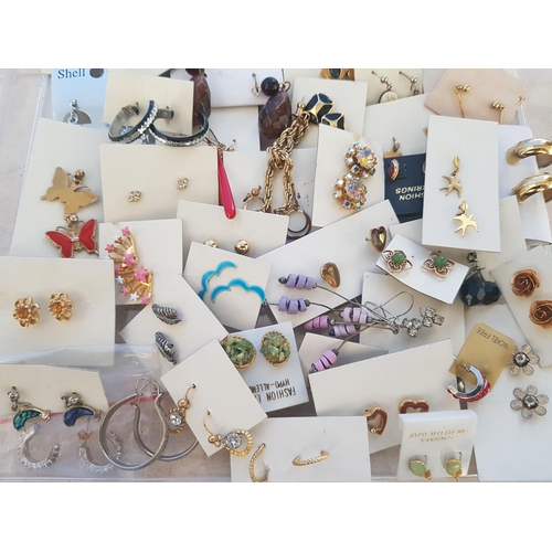 325 - Large Collection of Approx 45 x  Pair of Costume Jewellery Earrings in Various Sizes, Style, Colour ... 