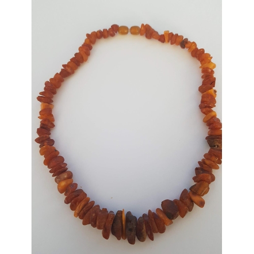 79 - Raw Amber Chip Necklace (L:42cm)