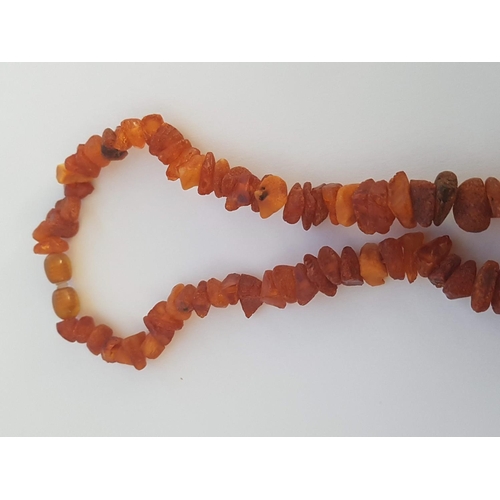 79 - Raw Amber Chip Necklace (L:42cm)