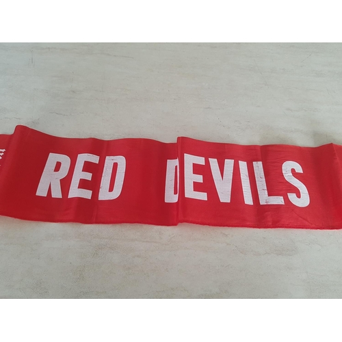 80 - Manchester United Red Devils Classic Scarf with Black Fringe (L:106cm)