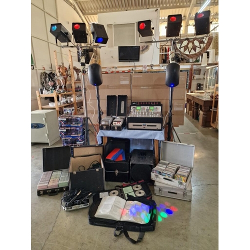 121 - Full Mobile Disco / DJ Setup, Including; KAM Audio Pro 1500 Mixer and KAM Pro Twin CD Player (Model:... 