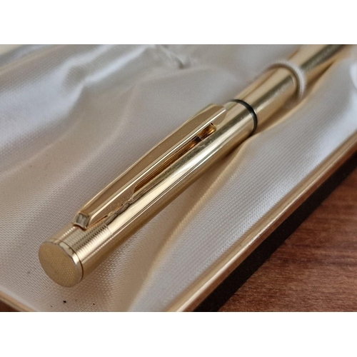 156 - Collection of 3 x Pens; Geha Fountain Pen with 14ct Gold Nib and Rolled Gold Case (Made in Germany),... 