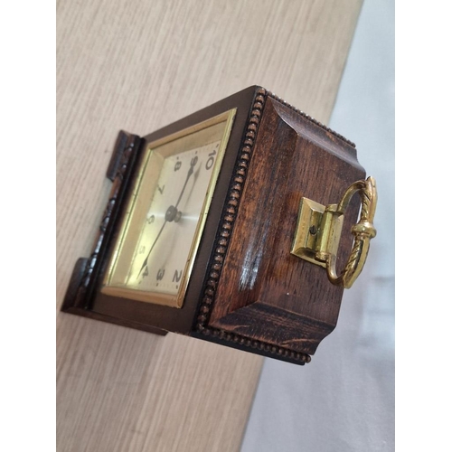 37 - 1950's Classic Design Mechanical Mantle Clock *Basic Test and Working* (Approx H:18cm)