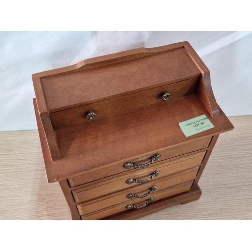 44 - Wooden Miniature Chest of 5 - Drawers (26 x 12cm)