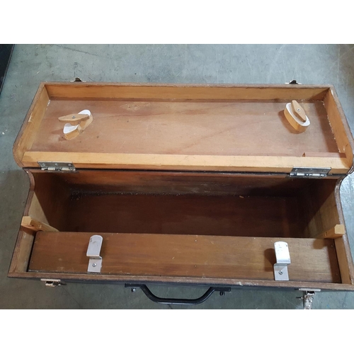 21 - 1950's Carpenters Wooden Chest with Drawer Clasp and Handle (71 x 28 x 27cm)