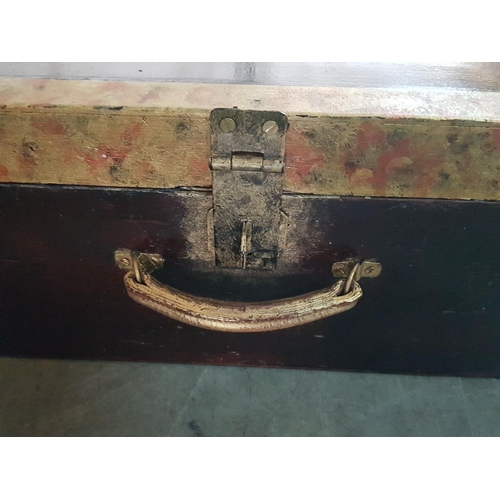 32 - Ornate Wooden Box with Abstract Motif and Floral with Hasp (61 x 33 x 21cm)