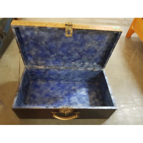 32 - Ornate Wooden Box with Abstract Motif and Floral with Hasp (61 x 33 x 21cm)