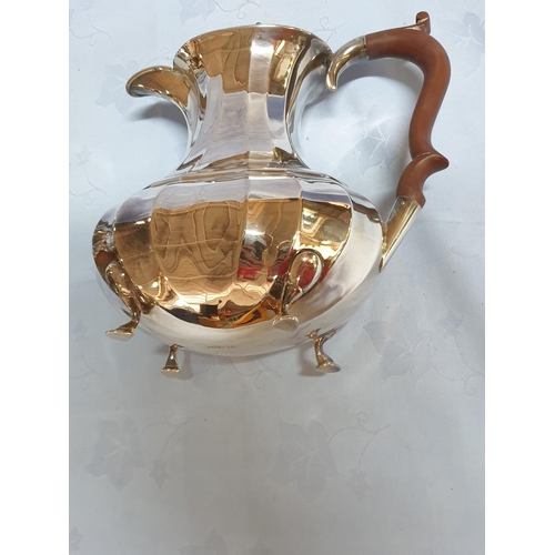 461 - Silver Plated Edwardian Style Teapot, Coffee Pot with Milk Jug and Sugar Bowl