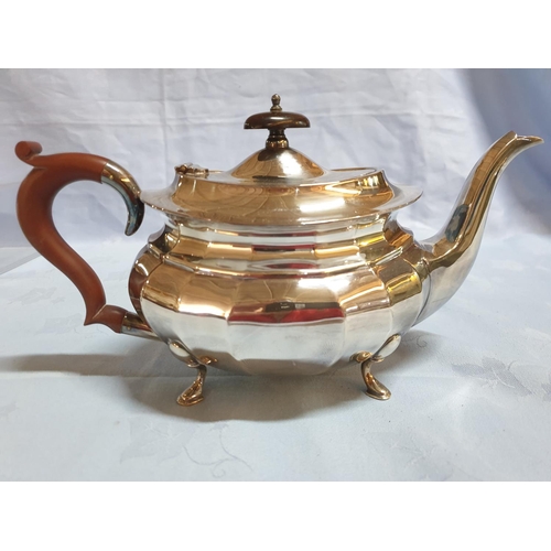 461 - Silver Plated Edwardian Style Teapot, Coffee Pot with Milk Jug and Sugar Bowl