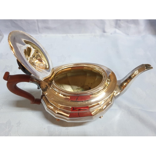 461 - Silver Plated Edwardian Style Teapot, Coffee Pot with Milk Jug and Sugar Bowl