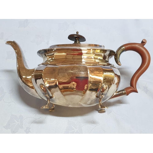 461 - Silver Plated Edwardian Style Teapot, Coffee Pot with Milk Jug and Sugar Bowl