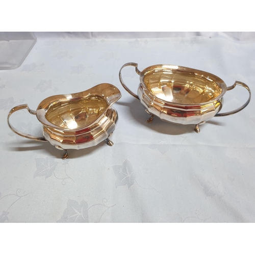 461 - Silver Plated Edwardian Style Teapot, Coffee Pot with Milk Jug and Sugar Bowl