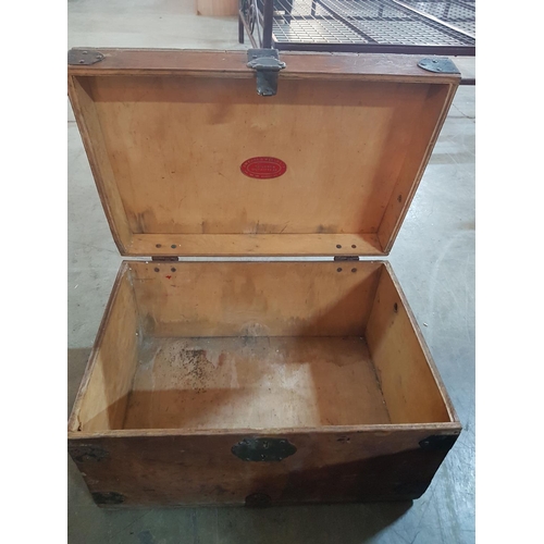 75 - Wooden Box with Metal Corners (51 x 34 x 28cm)
