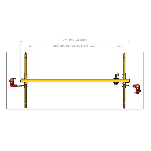 102 - Adjustable Height KDC Mobile Portal Gantry Crane with Stahl ST20 Chain Hoist, 1600kg, W:7m, H:6m, (M... 