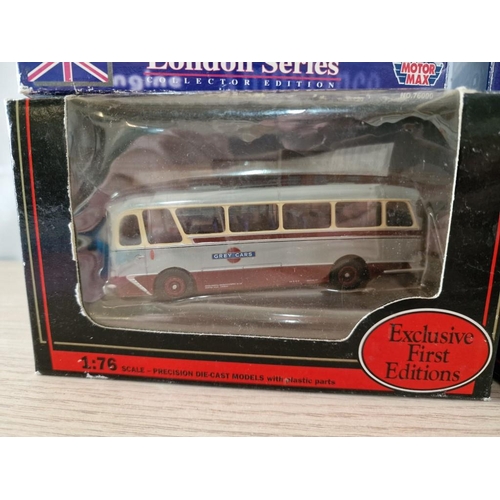 28 - 4 x Scale Model Vehicles in Boxes; London Series Double Decker Bus and Black Cab, Together with 2 x ... 