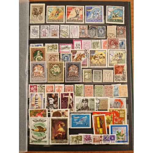 3 - Stamp Album (Green Colour, A4 Size) Approx. 48 Sides, FULL with Assorted World Stamps, Including Cou... 