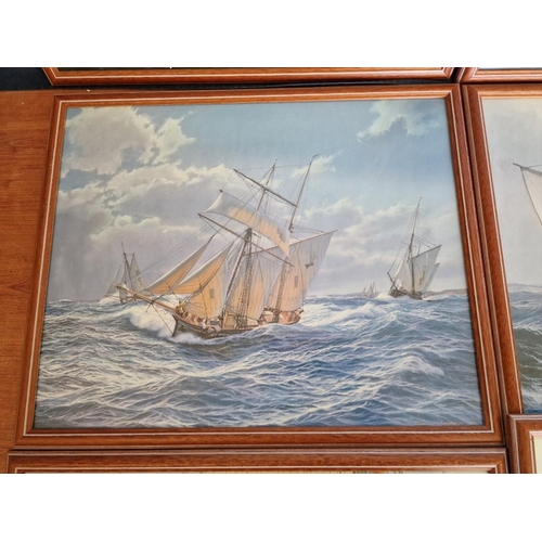 320 - Collection of 10 x Framed Boat &/or Ship Signed Prints, (Approx. 49 x 40cm), (10)