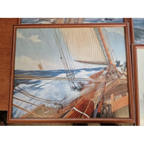 320 - Collection of 10 x Framed Boat &/or Ship Signed Prints, (Approx. 49 x 40cm), (10)