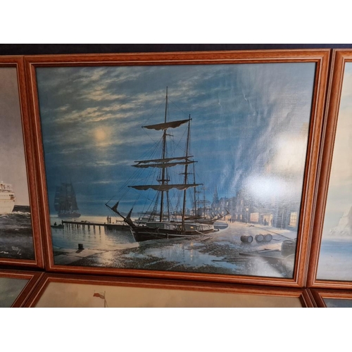 320 - Collection of 10 x Framed Boat &/or Ship Signed Prints, (Approx. 49 x 40cm), (10)