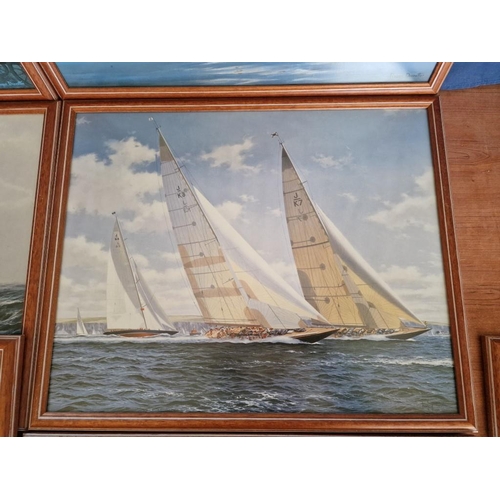 320 - Collection of 10 x Framed Boat &/or Ship Signed Prints, (Approx. 49 x 40cm), (10)