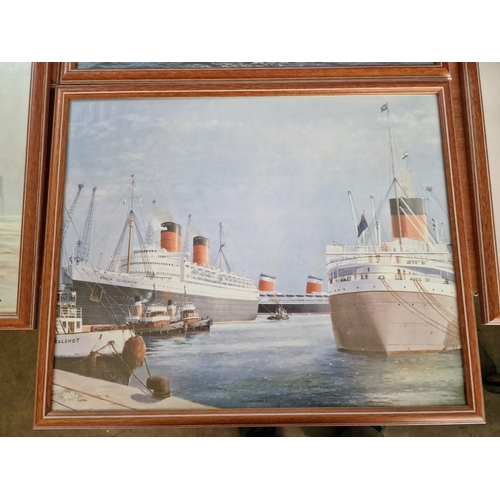 320 - Collection of 10 x Framed Boat &/or Ship Signed Prints, (Approx. 49 x 40cm), (10)