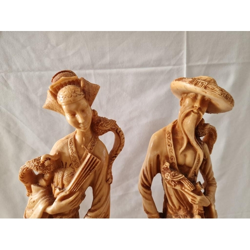 78 - Mandarin Emperor and Empress 2-Piece Figurine Set, (Approx. H: 46cm), (2)