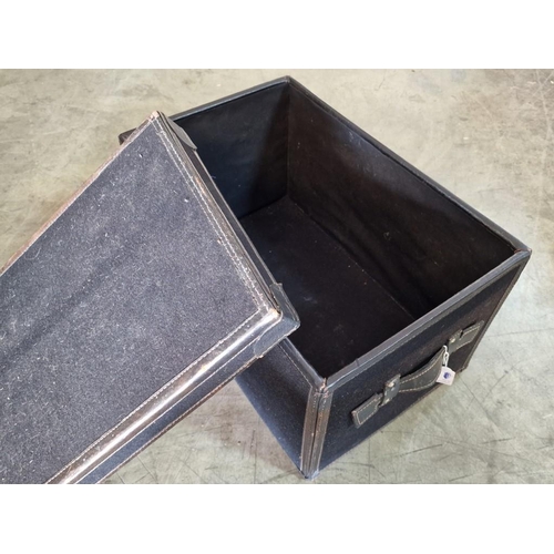 80 - Black Fabric Storage Box with Lose Lid and 2 Handles, (Approx. 54 x 35 x 30cm)