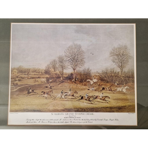 84 - Collection of 6 x Framed Prints of Engravings by J Pollard, Titled 'St Albans Grand Steeple Chase' (... 