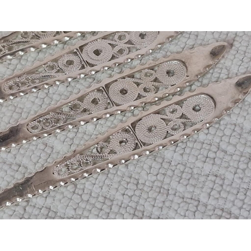 143 - Set of Silver (.800) Desert Forks with Decorative Filigree Handles, (Approx. L: 15cm, Weight: 54g), ... 