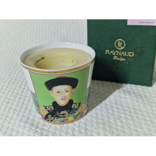 280 - Raynaud Limoges 'Peking' Porcelain Candle Holder, Designed by Etienne Boyer, in Original Box