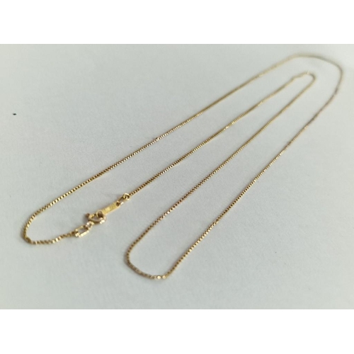 326 - 14ct Gold Fine Box Link Necklace, (Approx. L: 60cm, 0.9g)