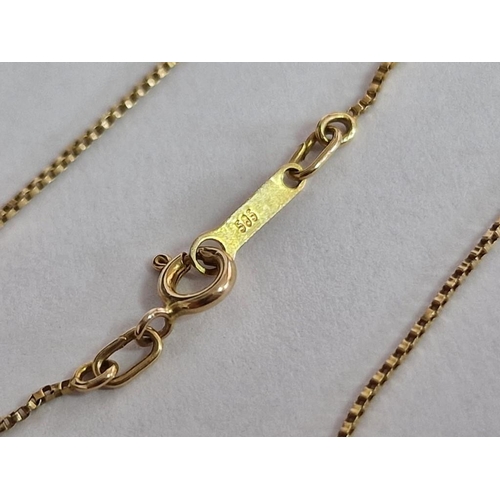 326 - 14ct Gold Fine Box Link Necklace, (Approx. L: 60cm, 0.9g)