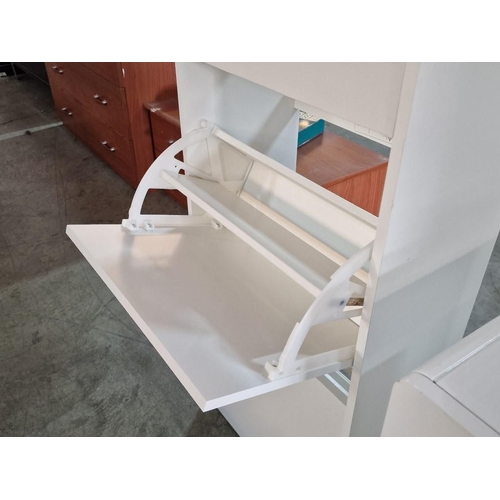 356 - White Colour 3-Tier Shoe Rack, (Approx. 49 x 28 x 135cm)