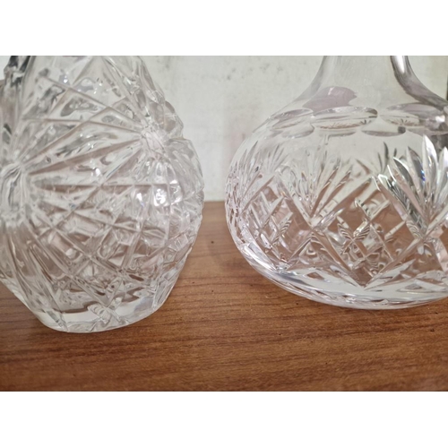 90 - 2 x Crystal Decanters with Stoppers, (Approx. H: 27cm), (2)