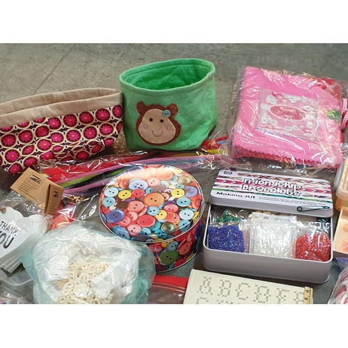 214 - Large Collection of Craft Supplies (Beads, Flower Bows, Ribbons etc)