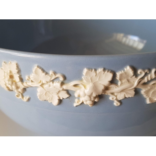 108 - Large Blue Wedgewood Salad / Fruit Bowl (Ø23cm x H:11cm, Chipped) and Matching Plate (Ø27cm, Little ... 