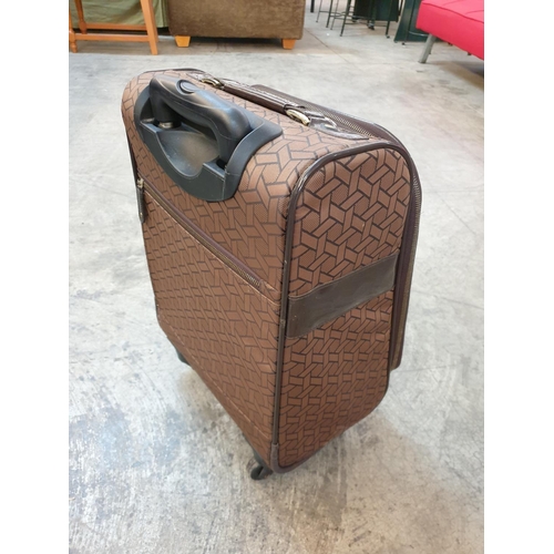 264 - Brown / Black Retro Style Small Oriflame Travel Carry on Suitcase