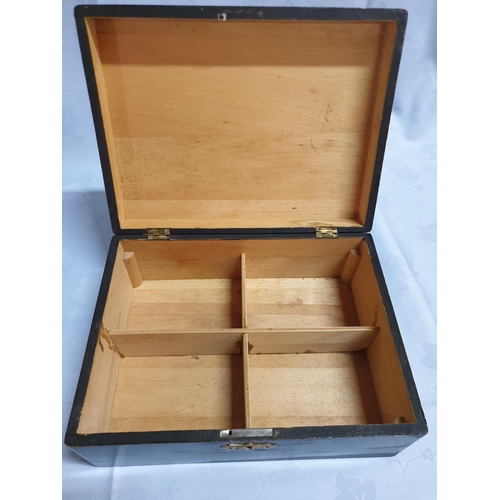 268 - Vintage Oriental Wooden Jewellery / Treasure Box (20 x 26.5 x 11cm)