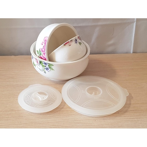 348 - Ceramic Nesting Bowl Set with Lid (3 x Bowls, 2 x Lids)