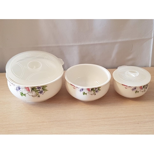 348 - Ceramic Nesting Bowl Set with Lid (3 x Bowls, 2 x Lids)