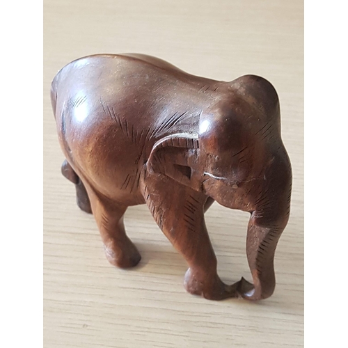 360 - African Craft Collection Large Wooden Bowl (H:31cm) Wooden Elephant Figurine (13 x 14cm) African Wom... 