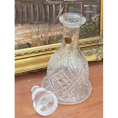 428 - 2 x Crystal Vintage Style Decanter with Stoppers with Whiskey / Brandy and Wine