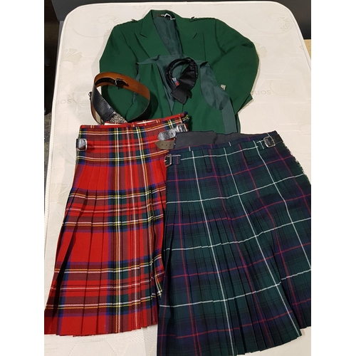 776 - Traditional Scottish Man Outfit inc; Green Formal Jacket with Silver Coloured Buttons and Decorative... 