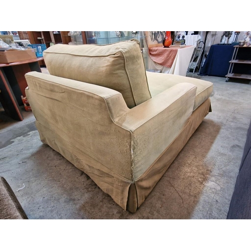 792 - Modern Large Chaise Lounge Armchair in Pale Green Colour Removable Fabric Cover, (Approx. 122 x 160c... 