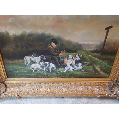 114 - Classic Vintage Oil on Canvas in Ornate Frame, Titled 